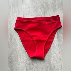 5 for $10 -SOLID & STRIPED Bikini bottoms high waisted red